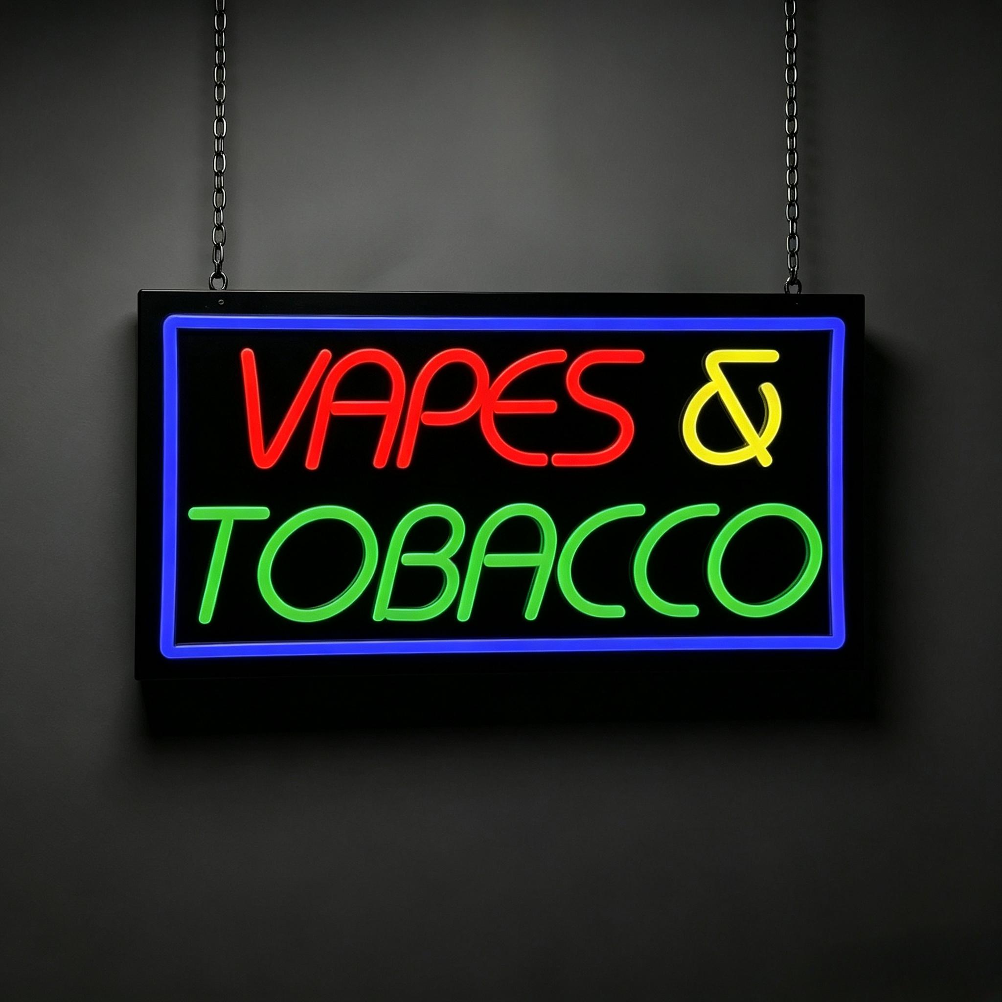 Vaping Store - Неоновая вывеска «Табак и вейп» с